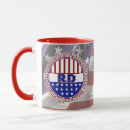 RD Registriert Diätitisches PATRIOTISCHES LOGO Tasse