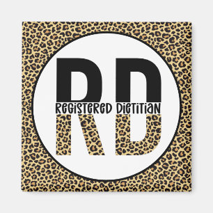 RD Registriert Dietitian Cheetah Print RD Geschenk Magnet