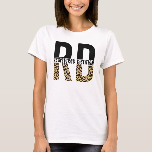 RD Registriert Dietitian Cheetah Print RD Geschenk T-Shirt (Vorderseite)