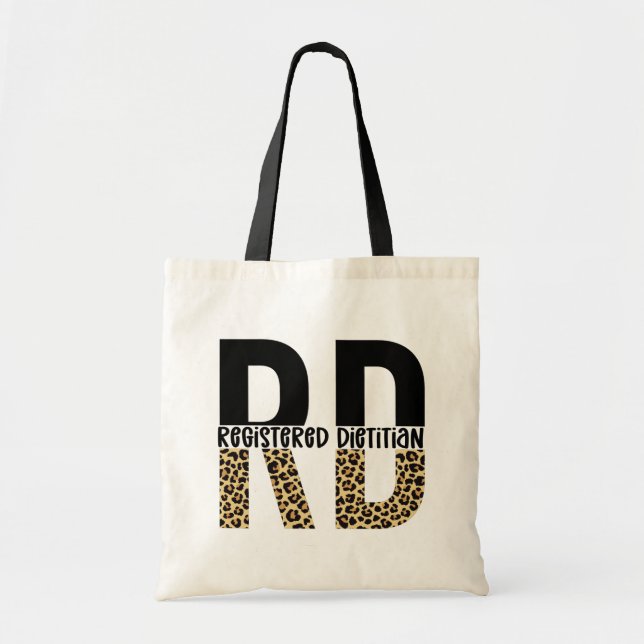 RD Registriert Dietitian Cheetah Print RD Geschenk Tragetasche (Vorne)
