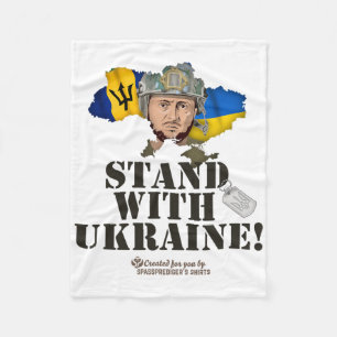 Rdos Steht Mit Ukraine Zelensky Flagge Rdos  Fleecedecke
