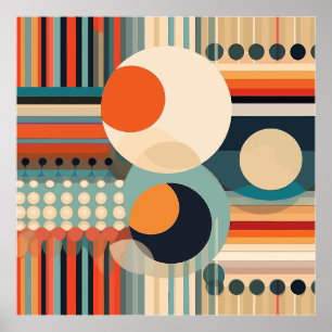 Re-Bubbles Kreise und Streifen Poster