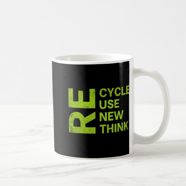 Re Cycle Use New Think Earthday Save The Enviormen Kaffeetasse (Rechts)