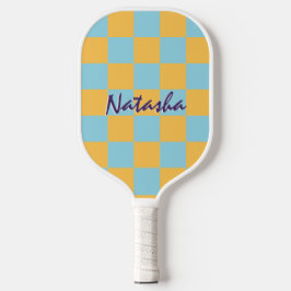 Re geometrische Quadrate Bright Checked Patches Pickleball Schläger
