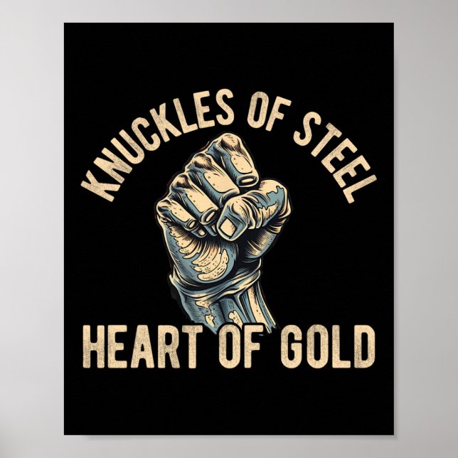 Re Knuckle Boxing Männer Faustkampf Knuckle Fighte Poster (Vorne)