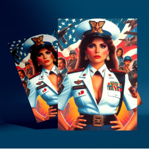 Re Military Woman Postkarte