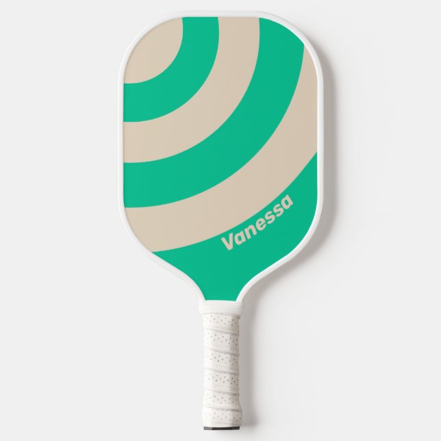 Re-Mint-Drei-Kreislauf-Streifen mit Name Pickleball Schläger (Vorderseite)