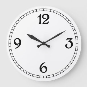 Re-Nummern Schwarz-weiße Wall-Uhr Große Wanduhr