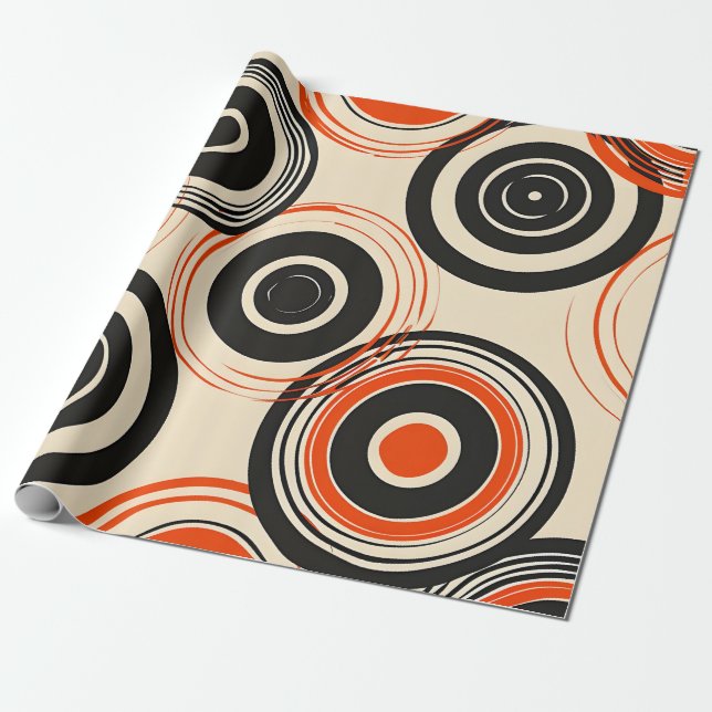 Re-o-konzentrische Kreise Geschenkpapier (Ungerollt)