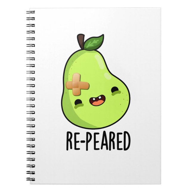 Re-peared Funny Fruit Birn Pun Notizblock (Vorderseite)