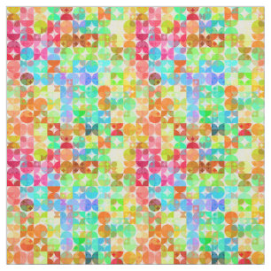 Re-Quadrate mit hellen Farben, Mosaikmuster Stoff