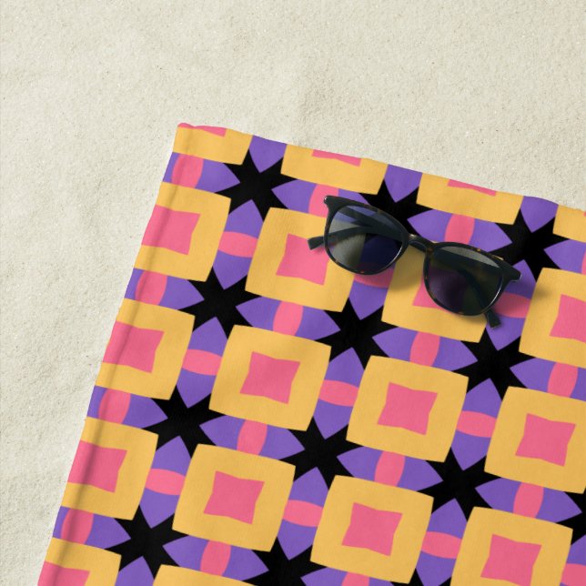 Re-Square-Gittermuster mit hellen Farben Strandtuch (Beispiel)