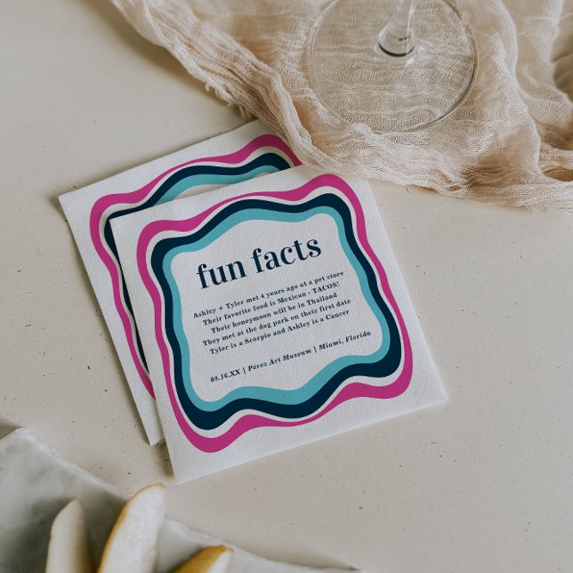 Re-Wavy-Rahmen | Couple Fun Fakten Hochzeit Serviette (Von Creator hochgeladen)