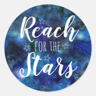 Reach for the Stars Citation Blue Galaxy Stickers