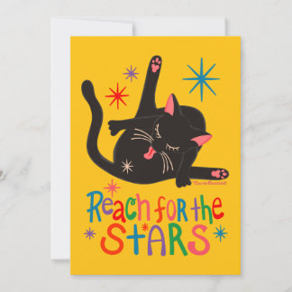 Reach for the Stars Funny Cat Butt Pun Karte