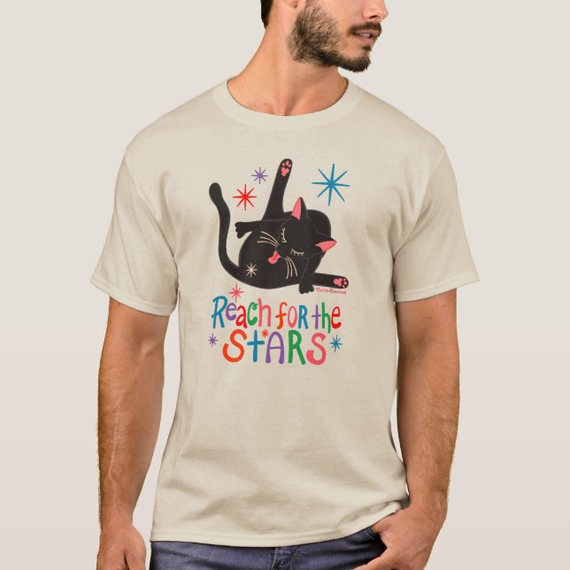 Reach for the Stars - Funny Cat Butt Pun T-Shirt (Vorderseite)