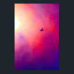 Reaching For The Stars Poster<br><div class="desc">A silhouette of a modern fighter plane against the background of fiery sun and dramatic clouds of red, purple, violet color. Reaching for the stars. Aviation theme wall art print decor of large color. A good gift for pilots, aviators, and aviation lovers. You can choose another size of the print...</div>