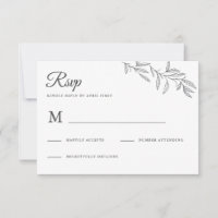 Réaction RSVP du mariage botanique
