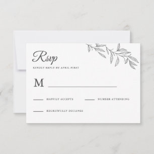 Réaction RSVP du mariage botanique