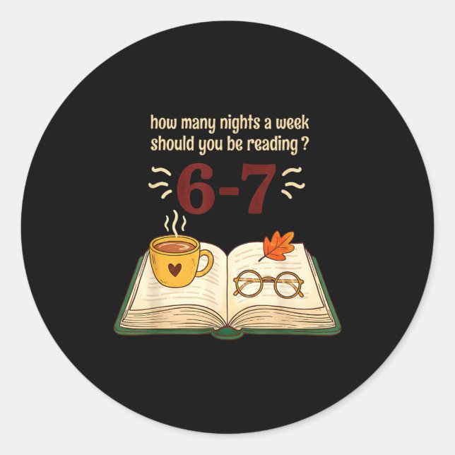 Read 6–7 Nights Funny Reading  Runder Aufkleber (Vorderseite)