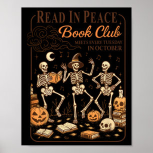 Read in Peace Book Club Spooky Leser Halloween O Poster