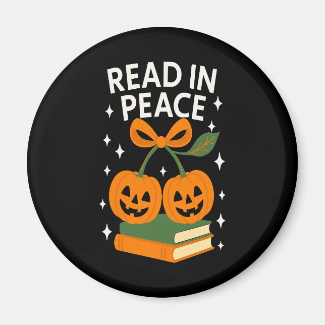 Read in Peace Funny Halloween Book Magnet (Vorne)