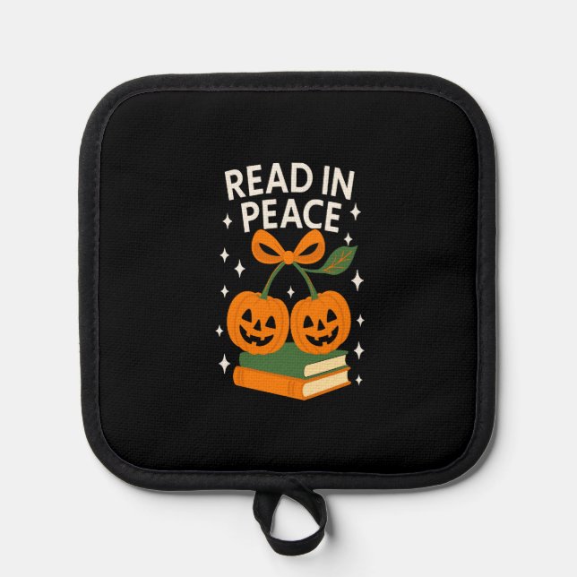 Read in Peace Funny Halloween Book Topflappen (Vorderseite)