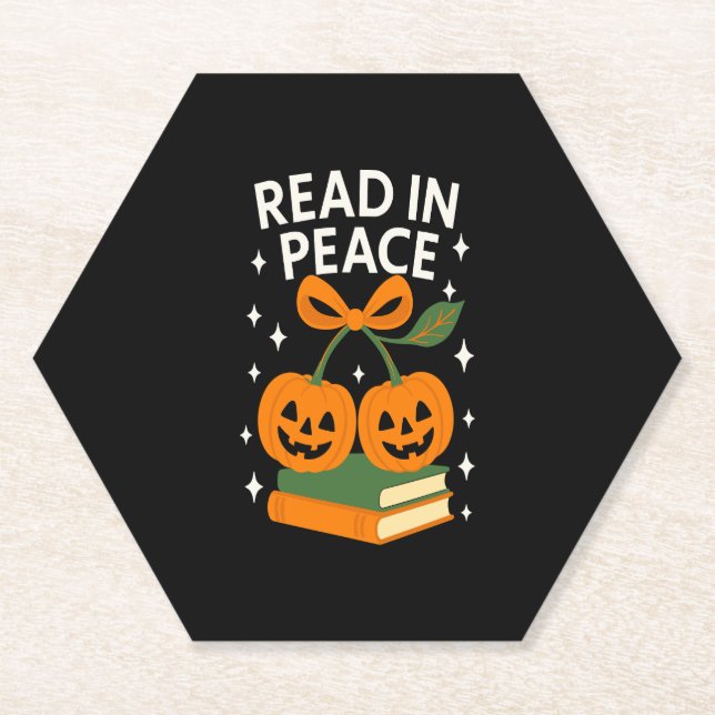 Read in Peace Funny Halloween Book Untersetzer (Vorderseite)