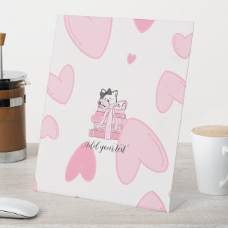 Read • Love • Display – Cat & Book Pedestal Sign Sockelschild