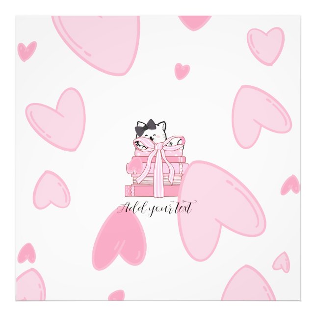Read • Love • Display – Cat & Book Photo Enlargeme Fotodruck (Vorne)