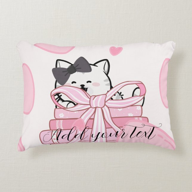 Read • Love • Relax – Cat & Book Pillow Dekokissen (Vorderseite)