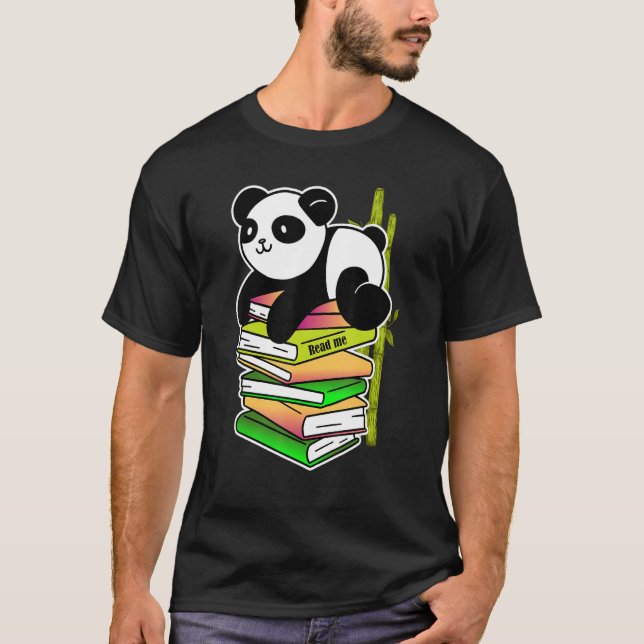 read me panda teaching reading learning bamboo T-Shirt (Vorderseite)