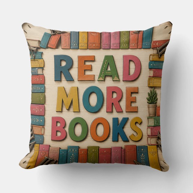 Read More Books Reading Classroom  Kissen (Vorderseite)