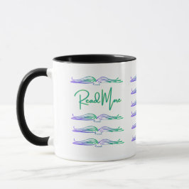 Read More in Green and Blue Tasse