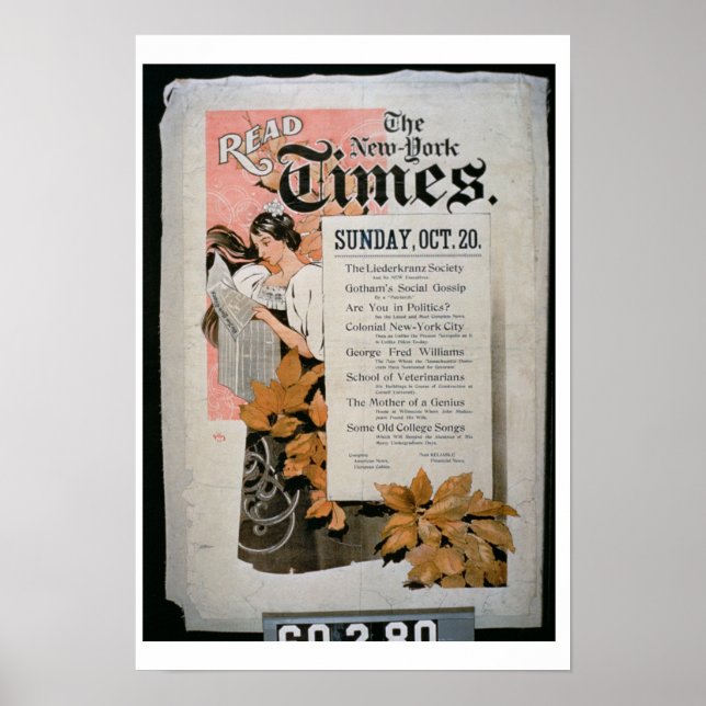 "Read The New York Times" (Farbe litho) Poster (Vorne)