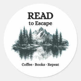 Read to Escape - Coffee, Books, Repeat Sticker
