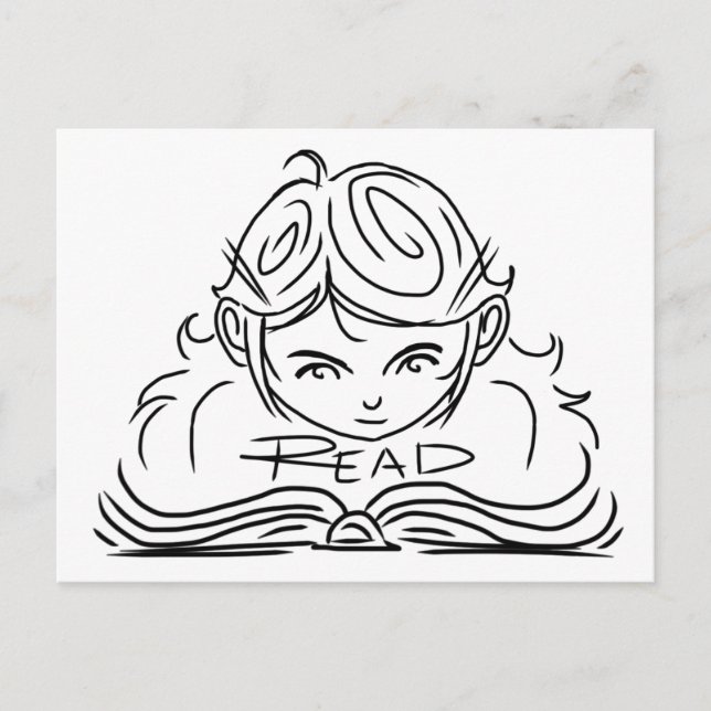 Reader Girl Postcard Postkarte (Vorderseite)