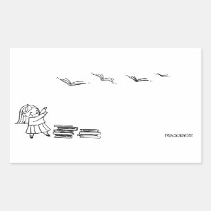 Reader Girl Sticker Buchzeichen