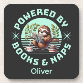 Reader Sloth. Unique Gift for Book Lover Getränkeuntersetzer