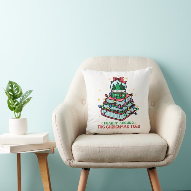 Readin’ Around the Christmas Tree Book Lover Kissen (Stuhl )