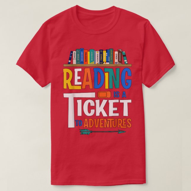 Reading Adventure Library Student Teacher Book Lov T-Shirt (Design vorne)
