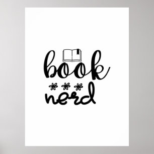 Reading Art Book Nerd Poster