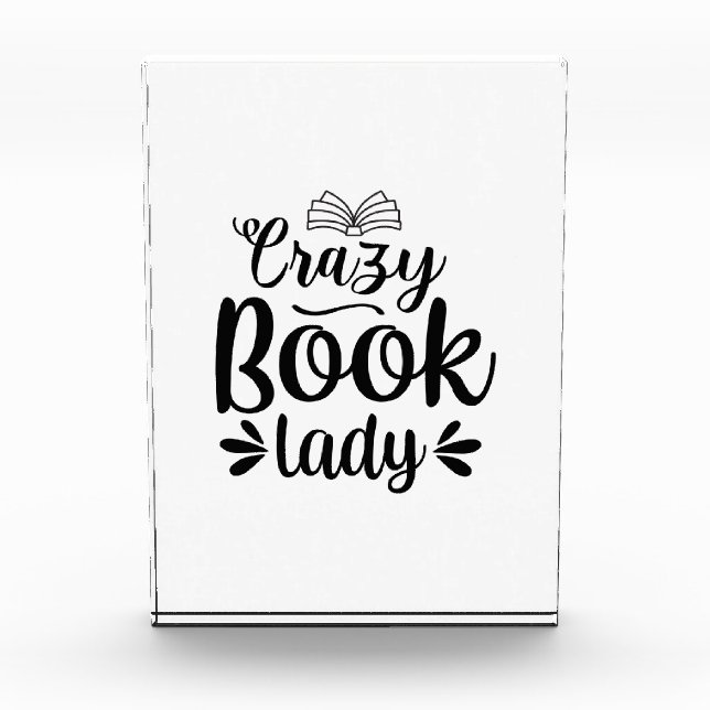Reading Art Crazy Book Lady Fotoblock (Vorderseite)
