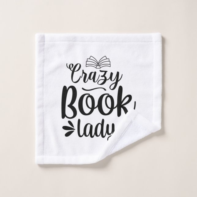 Reading Art Crazy Book Lady Waschlappen (Waschlappen)
