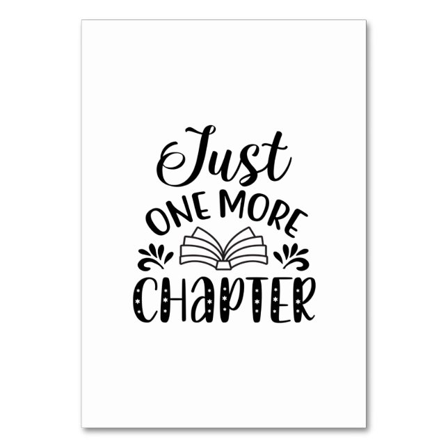 Reading Art Just One More Chapter Tischnummer (Vorderseite)