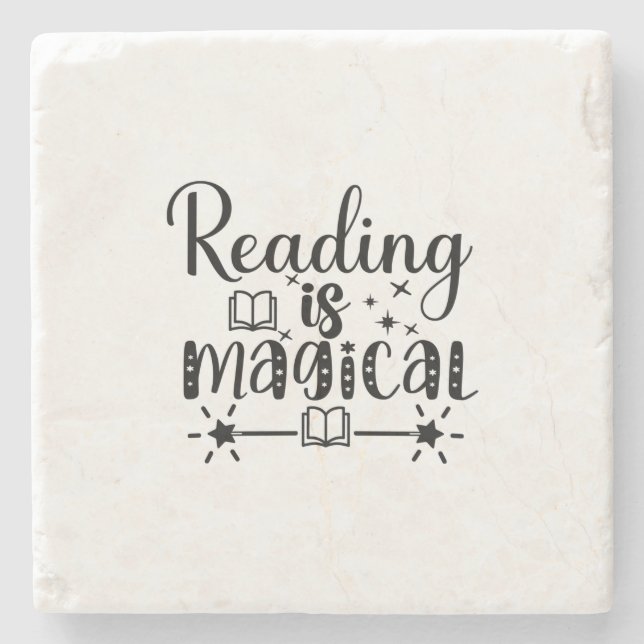 Reading Art Reading Is Magical Steinuntersetzer (Vorderseite)