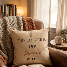 Reading Corner Square Throw Pillow