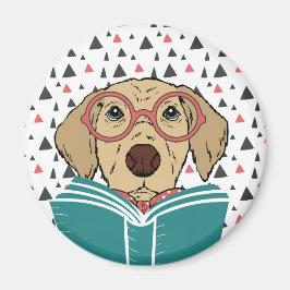 Reading Dog Magnet