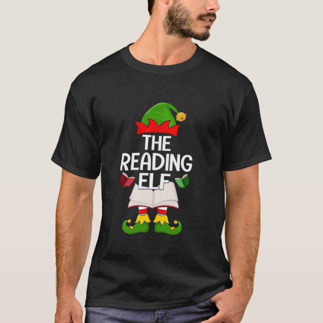 Reading Elf Xmas Family Matching Elf Squad Christm T-Shirt (Vorderseite)