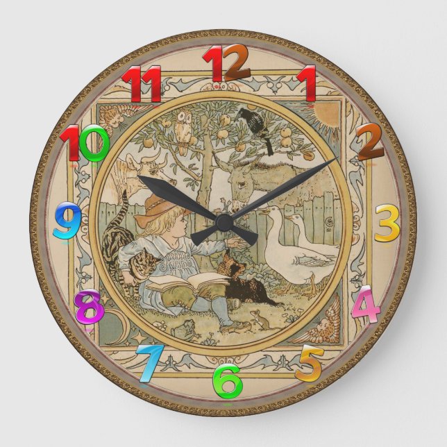 Reading Fun Wall Clock Große Wanduhr (Vorderseite)